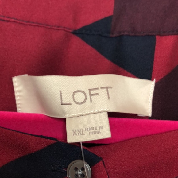 NWT LOFT geometric print long sleeve dress. Size XXL. - Picture 3 of 11